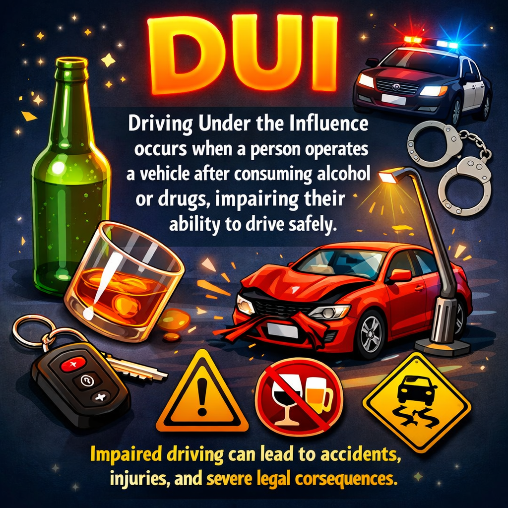 A breif description of DUI and images around it animated a bottle and some keys maybe-1